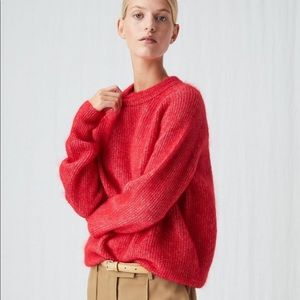 Arket Red Mohair blend Fuzzy Knit Sweater